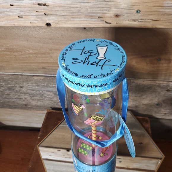 Top Shelf Handpainted Wine Glass - Happy Birthday  with Box - Picture 6 of 7